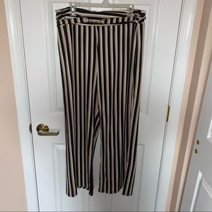 Robert Louis Striped Stretchy Pants w/ Gold Buckle